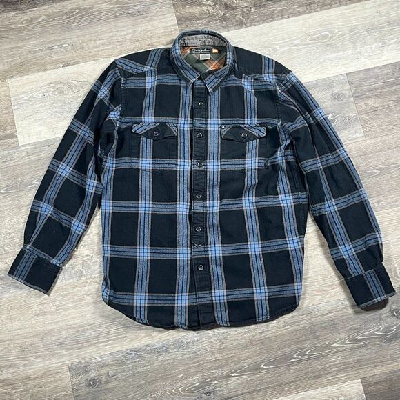 Quiksilver Men's Plaid Button Down Flannel Shirt Size Medium Blue - Picture 2 of 13